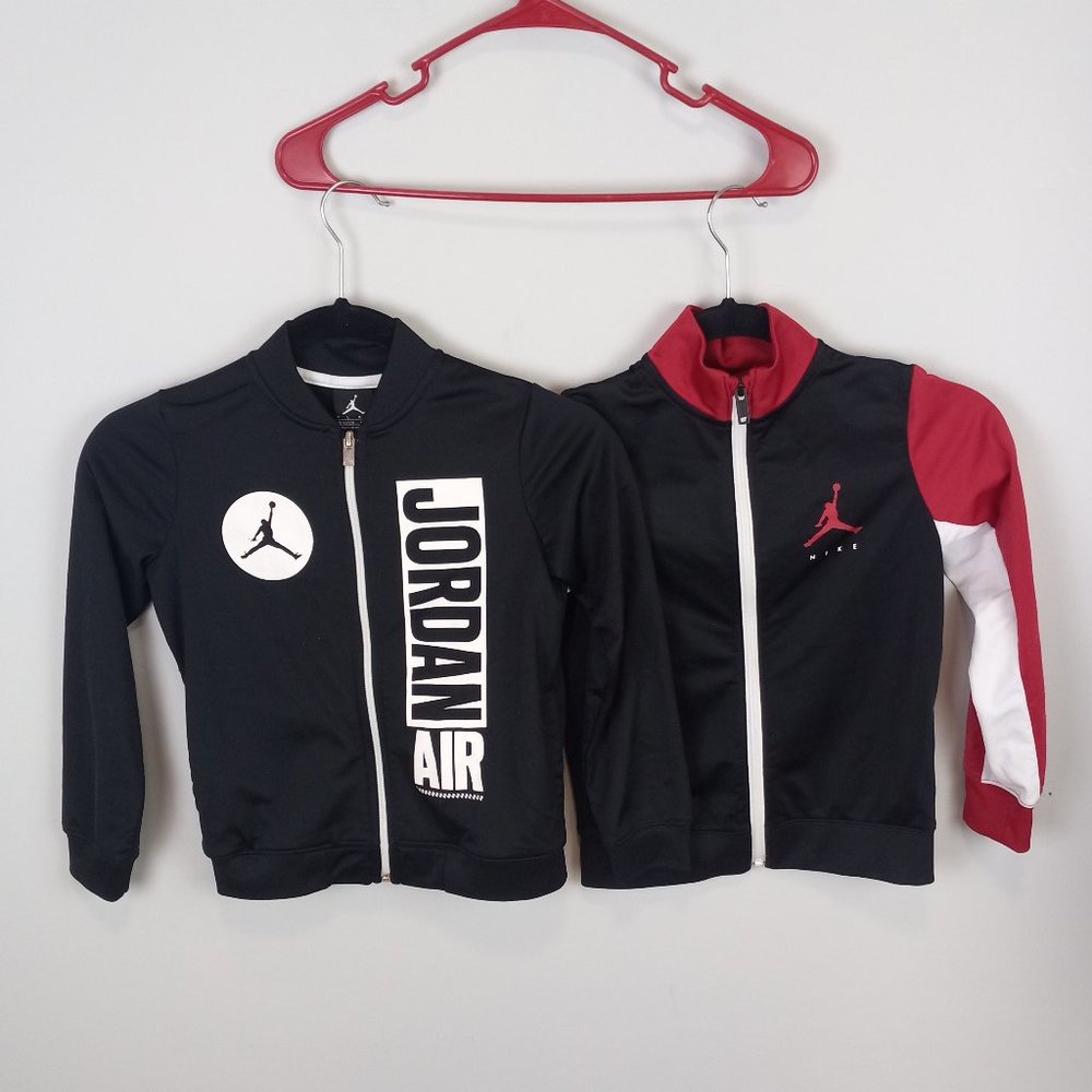 Lot of 2 Air Jordan Zip Up Light Weight Athletic Jackets Size 7 Large